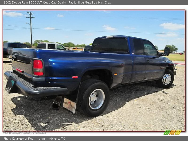 Patriot Blue Metallic / Mist Gray 2002 Dodge Ram 3500 SLT Quad Cab Dually