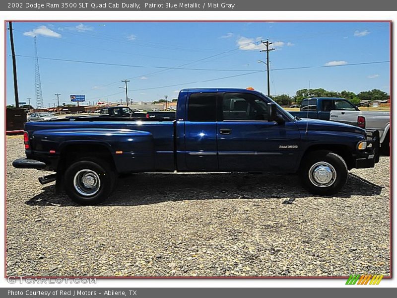 Patriot Blue Metallic / Mist Gray 2002 Dodge Ram 3500 SLT Quad Cab Dually