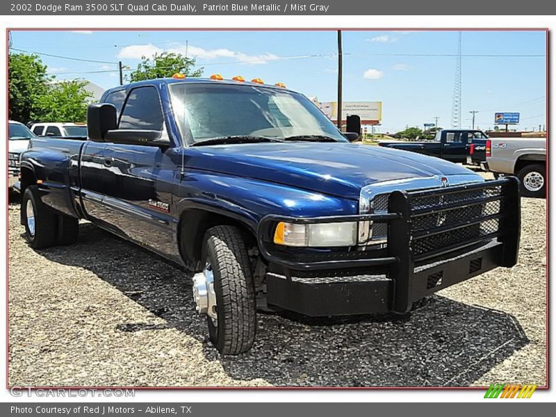 Patriot Blue Metallic / Mist Gray 2002 Dodge Ram 3500 SLT Quad Cab Dually