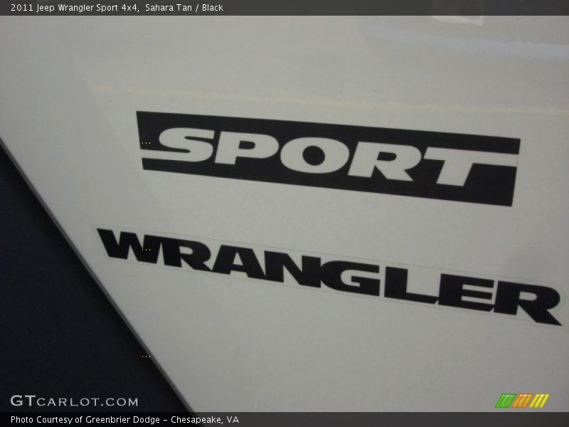 Sahara Tan / Black 2011 Jeep Wrangler Sport 4x4
