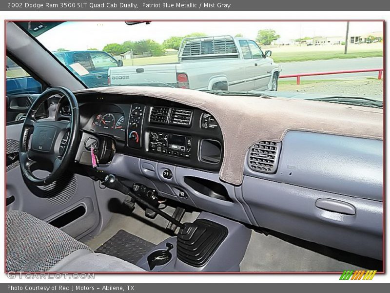 Patriot Blue Metallic / Mist Gray 2002 Dodge Ram 3500 SLT Quad Cab Dually
