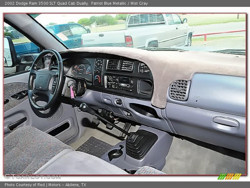 Patriot Blue Metallic / Mist Gray 2002 Dodge Ram 3500 SLT Quad Cab Dually
