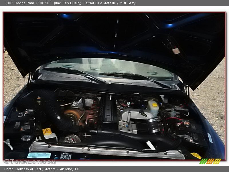 Patriot Blue Metallic / Mist Gray 2002 Dodge Ram 3500 SLT Quad Cab Dually