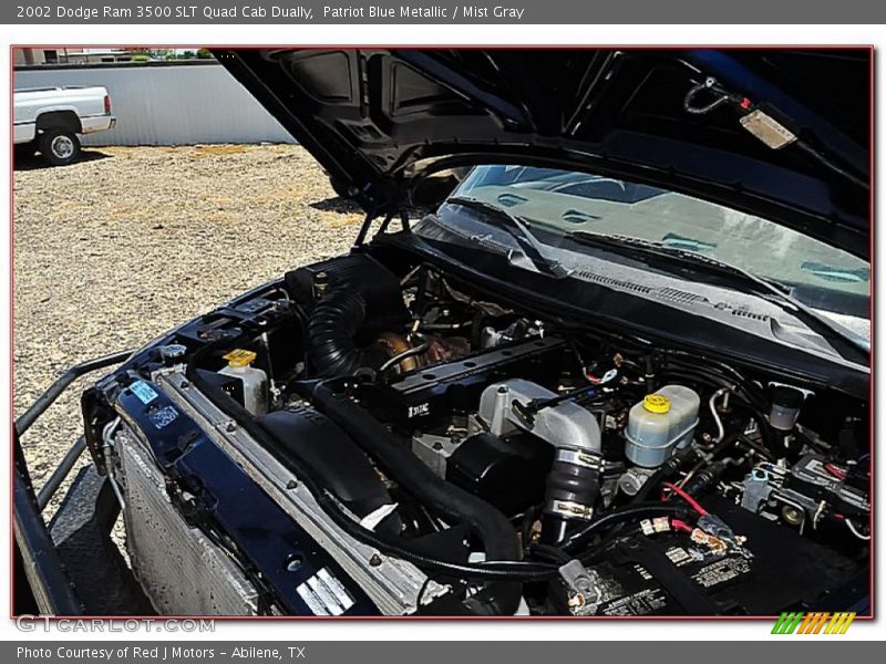 Patriot Blue Metallic / Mist Gray 2002 Dodge Ram 3500 SLT Quad Cab Dually