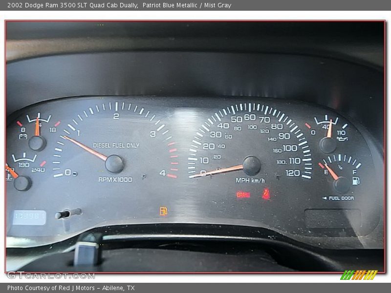 Patriot Blue Metallic / Mist Gray 2002 Dodge Ram 3500 SLT Quad Cab Dually