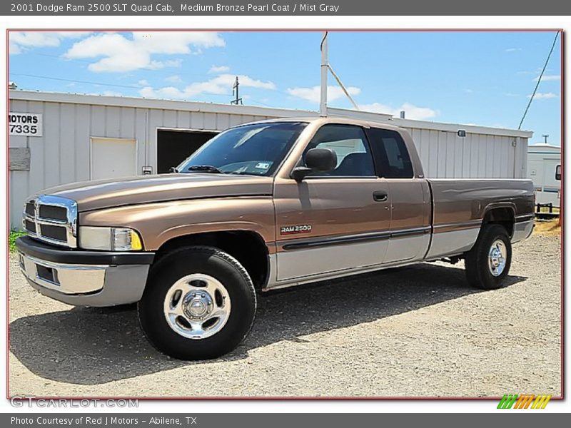 Medium Bronze Pearl Coat / Mist Gray 2001 Dodge Ram 2500 SLT Quad Cab