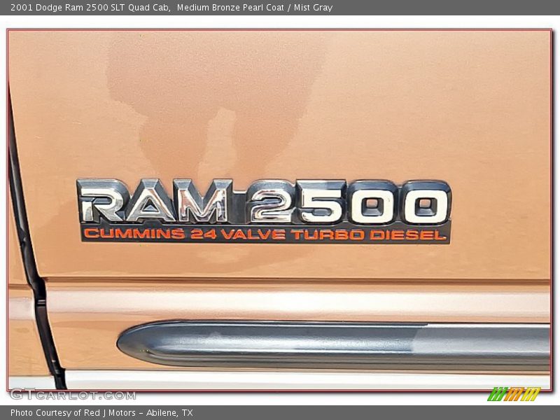 Medium Bronze Pearl Coat / Mist Gray 2001 Dodge Ram 2500 SLT Quad Cab