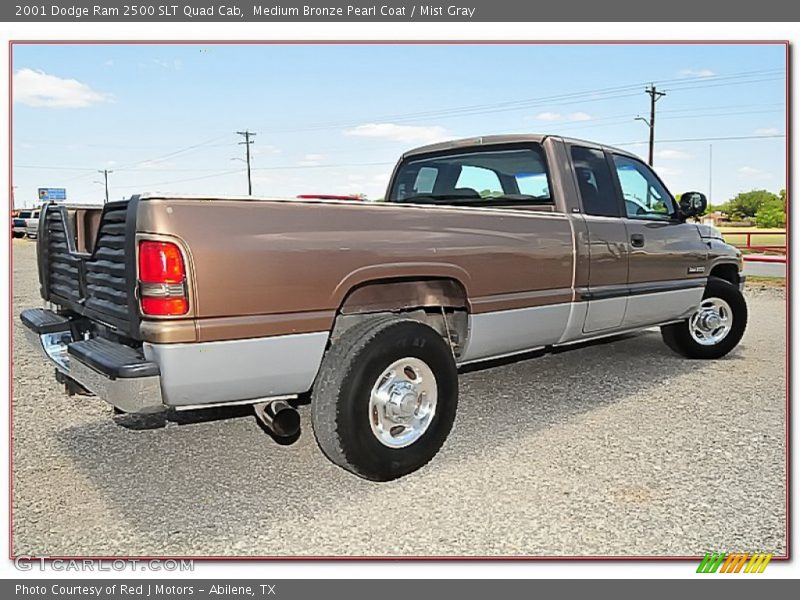 Medium Bronze Pearl Coat / Mist Gray 2001 Dodge Ram 2500 SLT Quad Cab