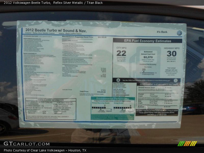 Reflex Silver Metallic / Titan Black 2012 Volkswagen Beetle Turbo