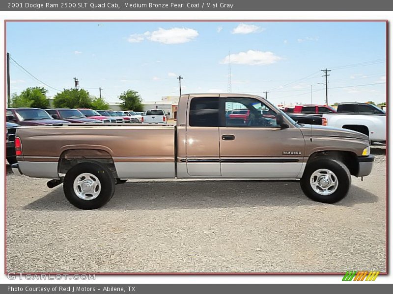 Medium Bronze Pearl Coat / Mist Gray 2001 Dodge Ram 2500 SLT Quad Cab