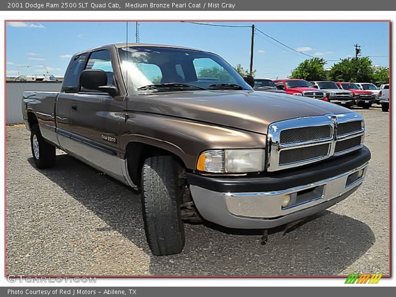 Medium Bronze Pearl Coat / Mist Gray 2001 Dodge Ram 2500 SLT Quad Cab