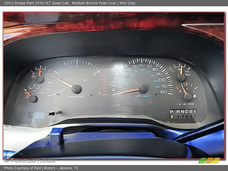 Medium Bronze Pearl Coat / Mist Gray 2001 Dodge Ram 2500 SLT Quad Cab