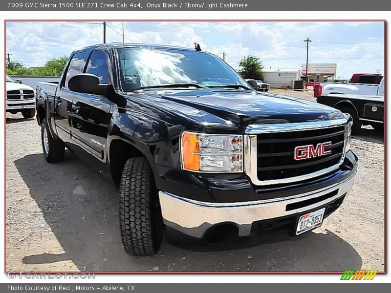 Onyx Black / Ebony/Light Cashmere 2009 GMC Sierra 1500 SLE Z71 Crew Cab 4x4