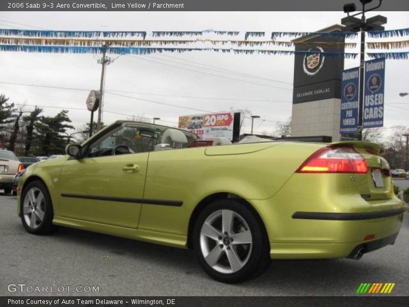 Lime Yellow / Parchment 2006 Saab 9-3 Aero Convertible