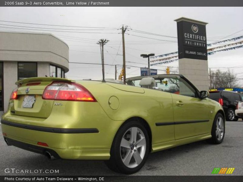 Lime Yellow / Parchment 2006 Saab 9-3 Aero Convertible