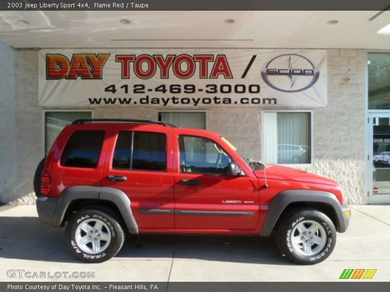 Flame Red / Taupe 2003 Jeep Liberty Sport 4x4