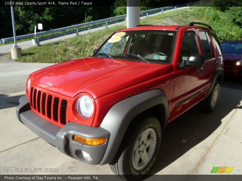 Flame Red / Taupe 2003 Jeep Liberty Sport 4x4