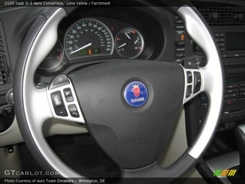 Lime Yellow / Parchment 2006 Saab 9-3 Aero Convertible