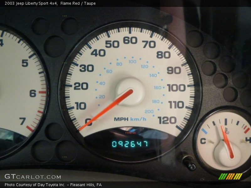 Flame Red / Taupe 2003 Jeep Liberty Sport 4x4