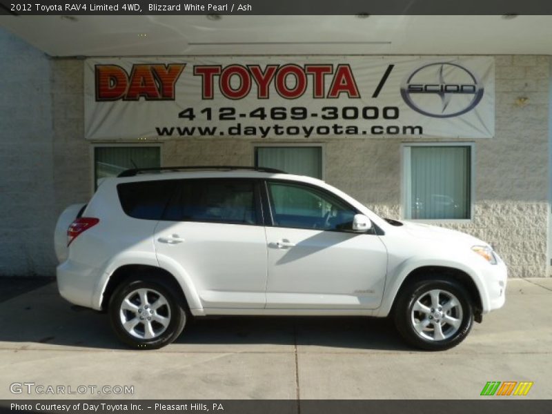 Blizzard White Pearl / Ash 2012 Toyota RAV4 Limited 4WD