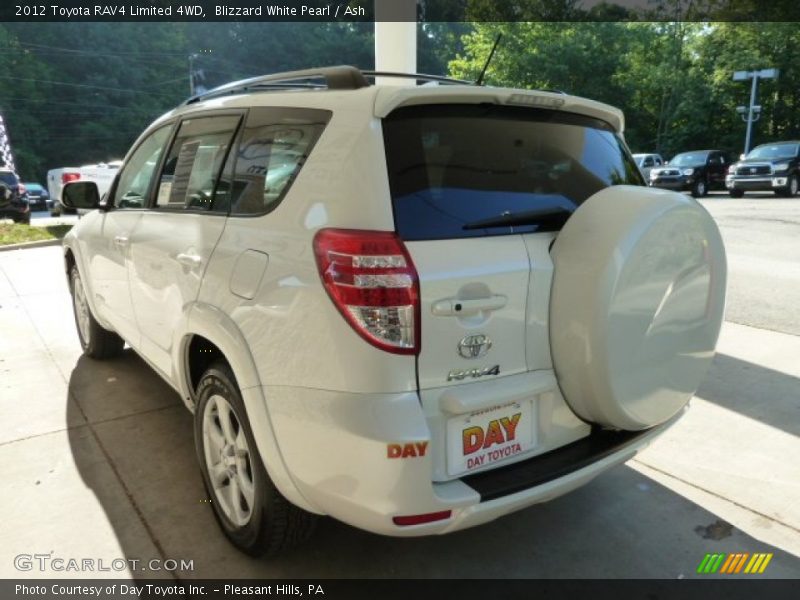 Blizzard White Pearl / Ash 2012 Toyota RAV4 Limited 4WD