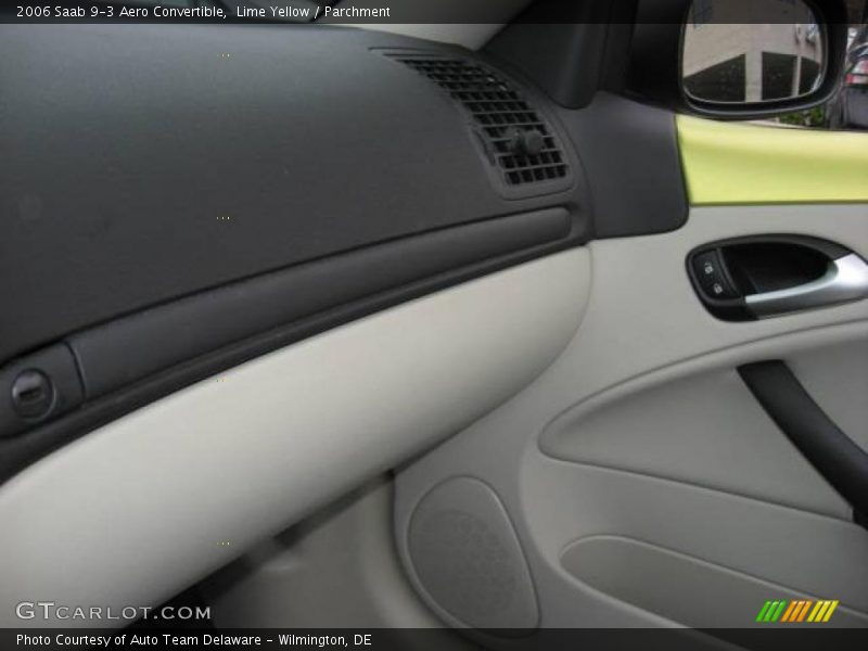 Lime Yellow / Parchment 2006 Saab 9-3 Aero Convertible