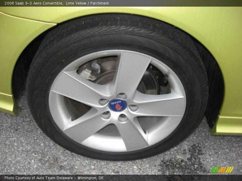 Lime Yellow / Parchment 2006 Saab 9-3 Aero Convertible