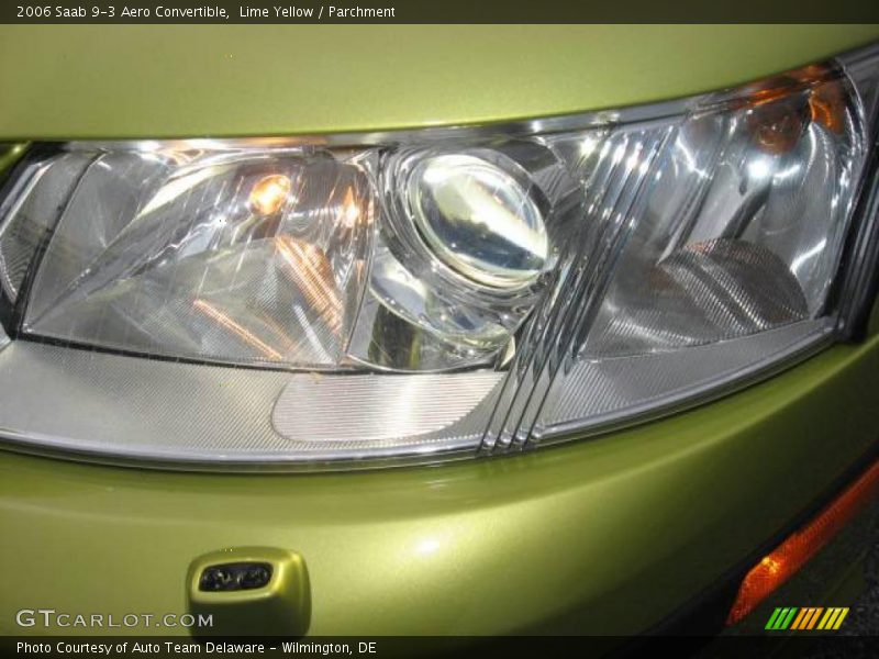 Lime Yellow / Parchment 2006 Saab 9-3 Aero Convertible