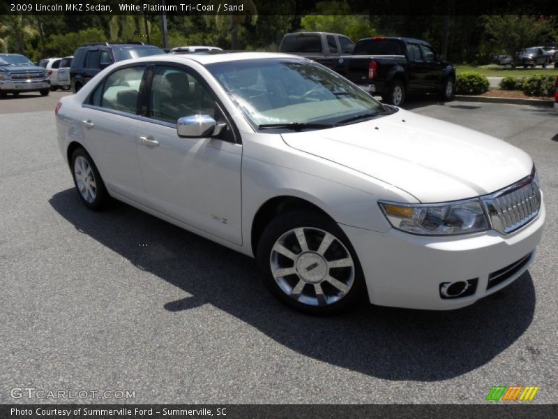 White Platinum Tri-Coat / Sand 2009 Lincoln MKZ Sedan