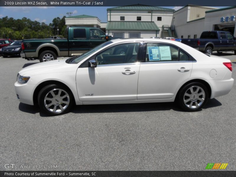 White Platinum Tri-Coat / Sand 2009 Lincoln MKZ Sedan