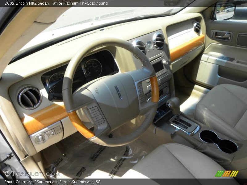 White Platinum Tri-Coat / Sand 2009 Lincoln MKZ Sedan