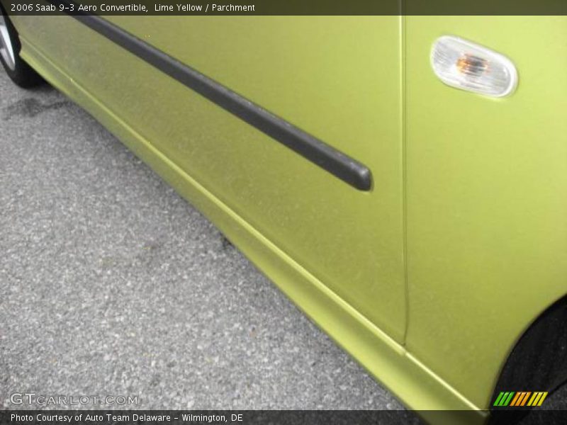 Lime Yellow / Parchment 2006 Saab 9-3 Aero Convertible
