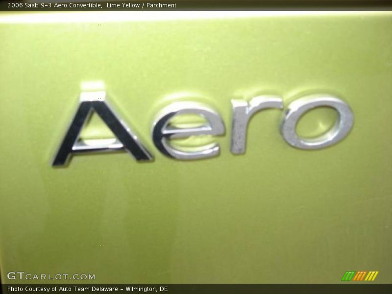 Lime Yellow / Parchment 2006 Saab 9-3 Aero Convertible