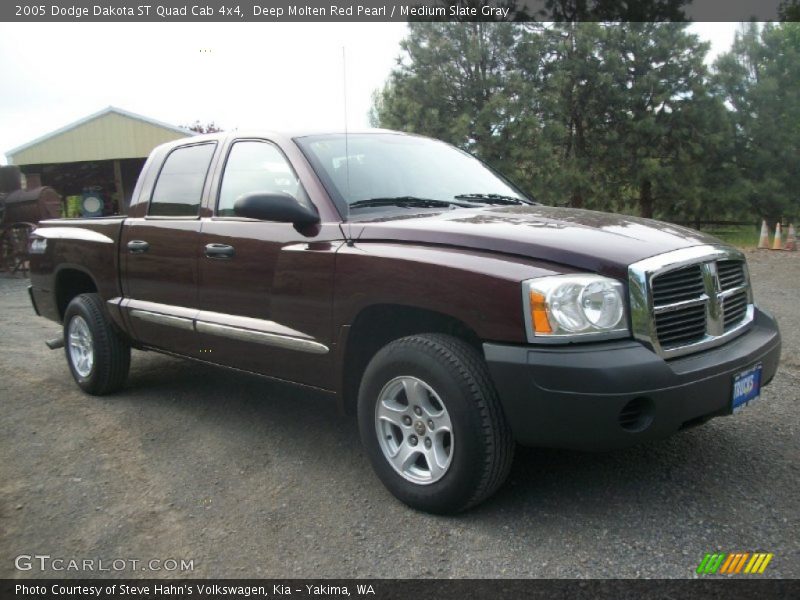 Deep Molten Red Pearl / Medium Slate Gray 2005 Dodge Dakota ST Quad Cab 4x4