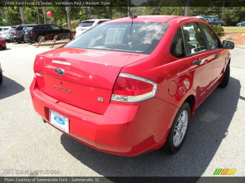 Vermillion Red / Medium Stone 2008 Ford Focus SE Sedan