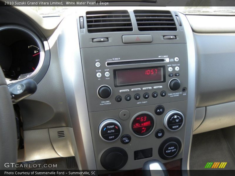 White Water Pearl / Beige 2010 Suzuki Grand Vitara Limited
