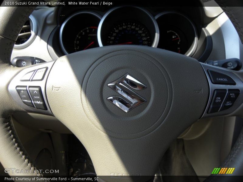 White Water Pearl / Beige 2010 Suzuki Grand Vitara Limited