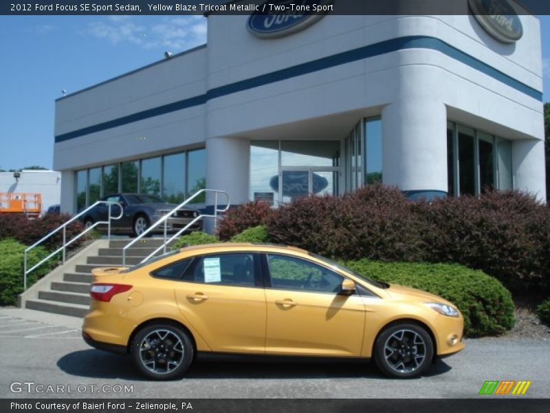 Yellow Blaze Tricoat Metallic / Two-Tone Sport 2012 Ford Focus SE Sport Sedan