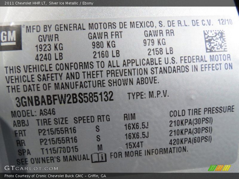 Silver Ice Metallic / Ebony 2011 Chevrolet HHR LT