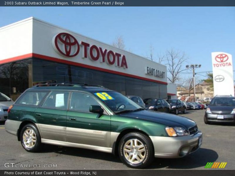 Timberline Green Pearl / Beige 2003 Subaru Outback Limited Wagon