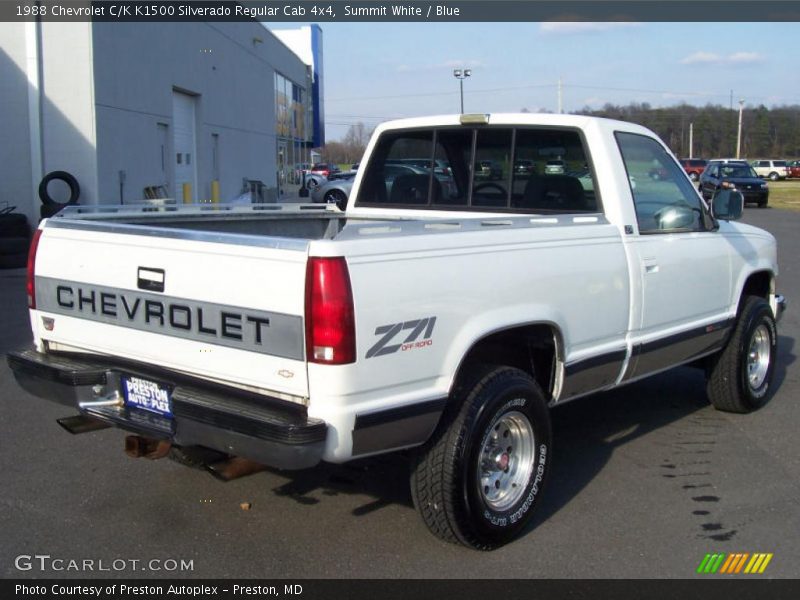 Summit White / Blue 1988 Chevrolet C/K K1500 Silverado Regular Cab 4x4