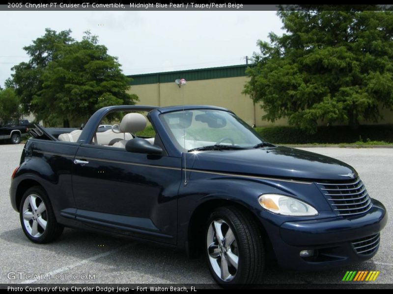 Midnight Blue Pearl / Taupe/Pearl Beige 2005 Chrysler PT Cruiser GT Convertible