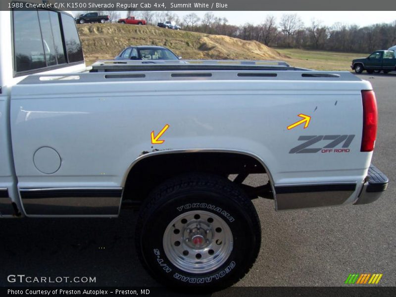Summit White / Blue 1988 Chevrolet C/K K1500 Silverado Regular Cab 4x4