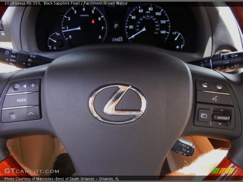 Black Sapphire Pearl / Parchment/Brown Walnut 2010 Lexus RX 350