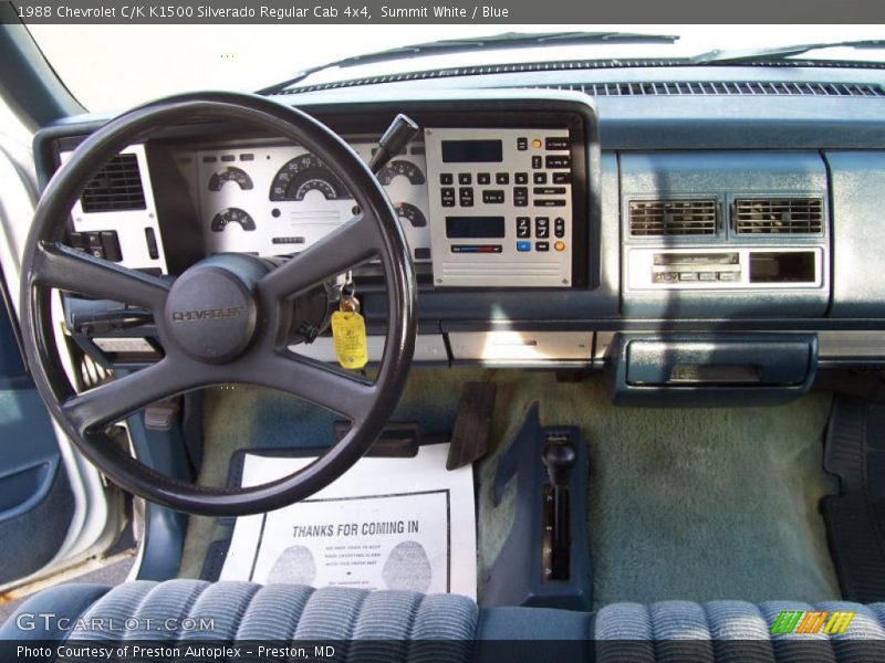 Summit White / Blue 1988 Chevrolet C/K K1500 Silverado Regular Cab 4x4