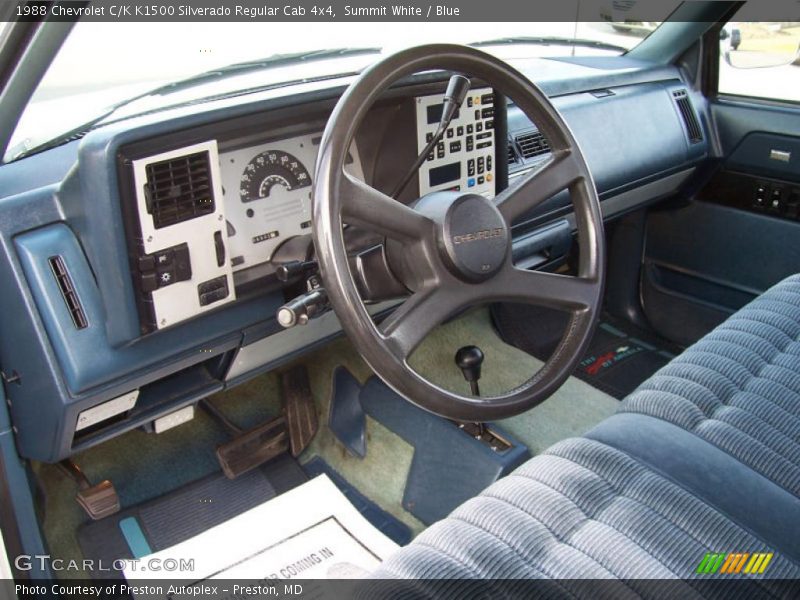 Summit White / Blue 1988 Chevrolet C/K K1500 Silverado Regular Cab 4x4