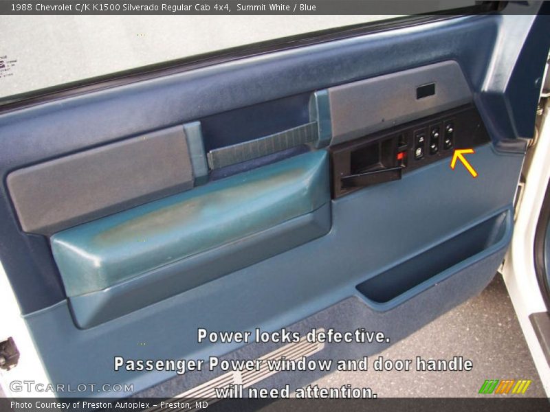 Summit White / Blue 1988 Chevrolet C/K K1500 Silverado Regular Cab 4x4