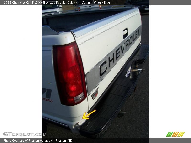 Summit White / Blue 1988 Chevrolet C/K K1500 Silverado Regular Cab 4x4