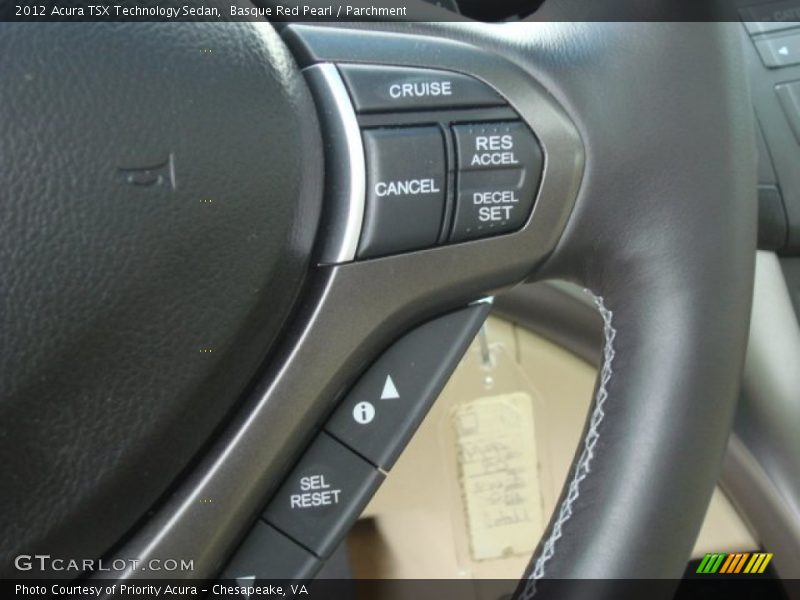 Basque Red Pearl / Parchment 2012 Acura TSX Technology Sedan