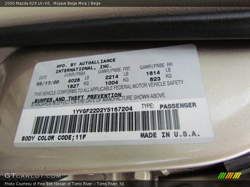 Mojave Beige Mica / Beige 2000 Mazda 626 LX-V6
